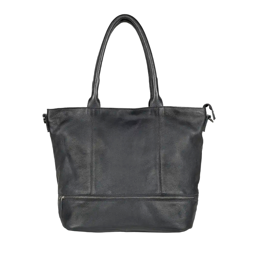 "Emilia" Black Tote Real Nappa Leather Bag